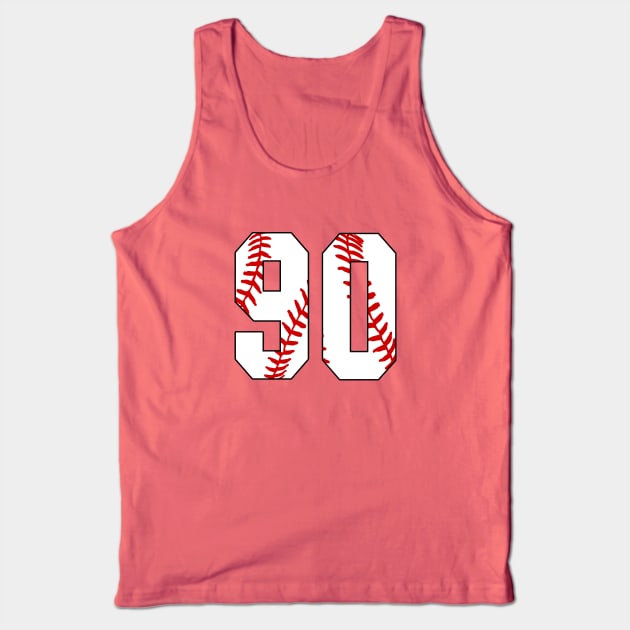 Baseball Number 90 #90 Baseball Shirt Jersey Favorite Player Biggest Fan Tank Top by TeeCreations
